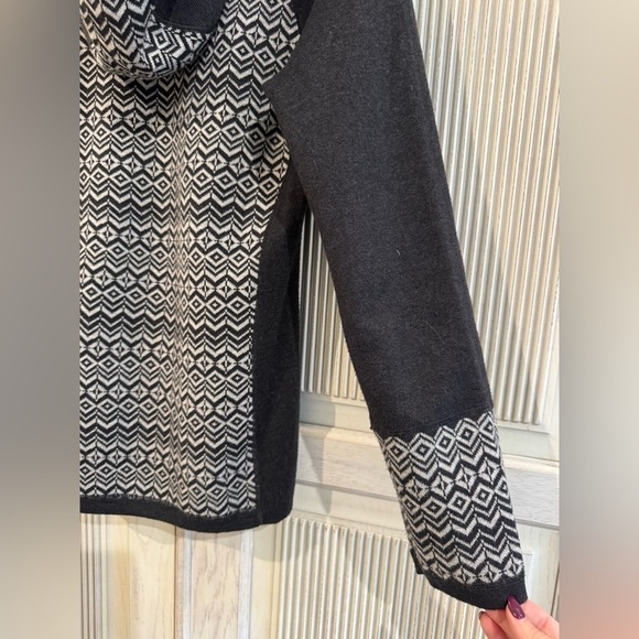 ASPEN Womens Fair Isle Gray Hooded Ski Sweater Size Small - Picture 13 of 15